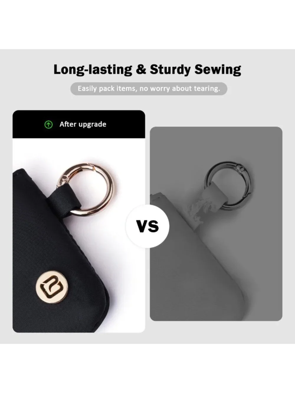Stylish Nylon RFID Wristlet Wallet with Dual Pouch & Keychain, Travel-Friendly